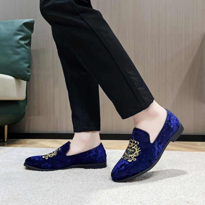 FLQL Men's Classic Tassel Loafer Memory Foam Insoles Shoes Size 8 Blue - Image 3